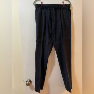 Men's VINCE Linen Blend Drawstring Pants (Navy)